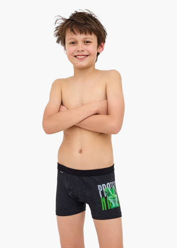 Jungen-Boxershorts aus Baumwolle 700/153 Protect 2, Graphit, bequem und luftig