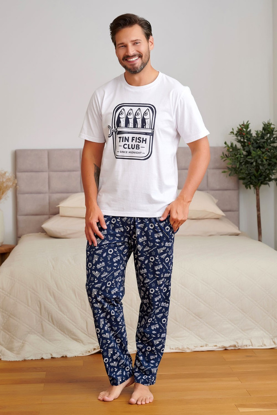 Herren-Pyjama Doctor Nap 7554 Sunny Coast aus Baumwolle mit langer Hose