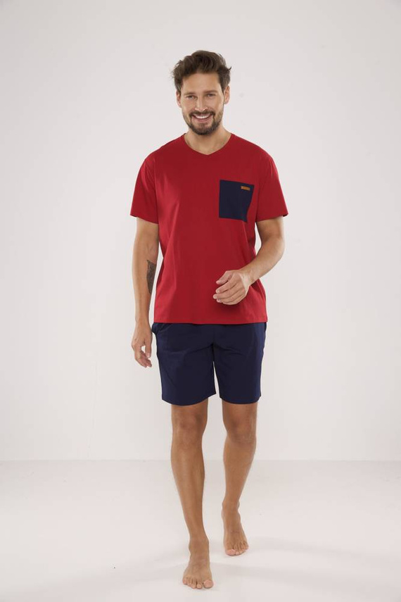 646 Kevin Herren Schlafanzug De Lafense - kastanienbraun