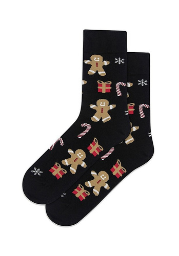 U04.156 Gatta Weihnachtssocken – bunte Unisex-Socken aus Baumwolle, Muster 974 schwarz