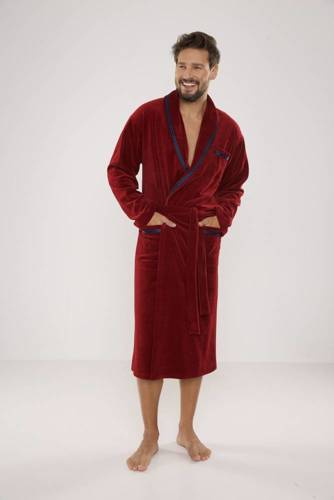 666 Ronaldo Herren Bademantel De Lafense - kastanienbraun