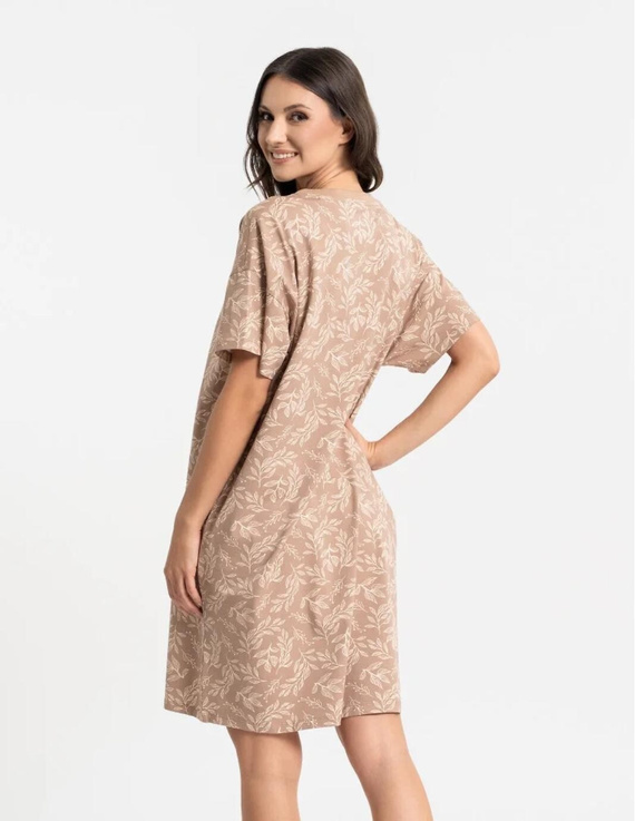 Damen-Nachthemd Moraj PDK2800-006 Beige – Baumwolle Oversize Print