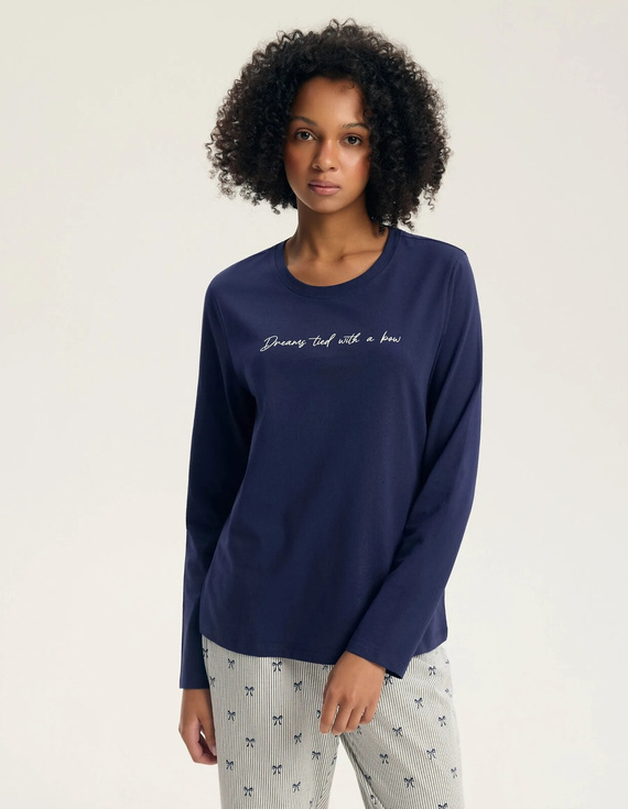 Henderson Gaela 45430 Damenlange Pyjama 100% Baumwolle mit Grafik