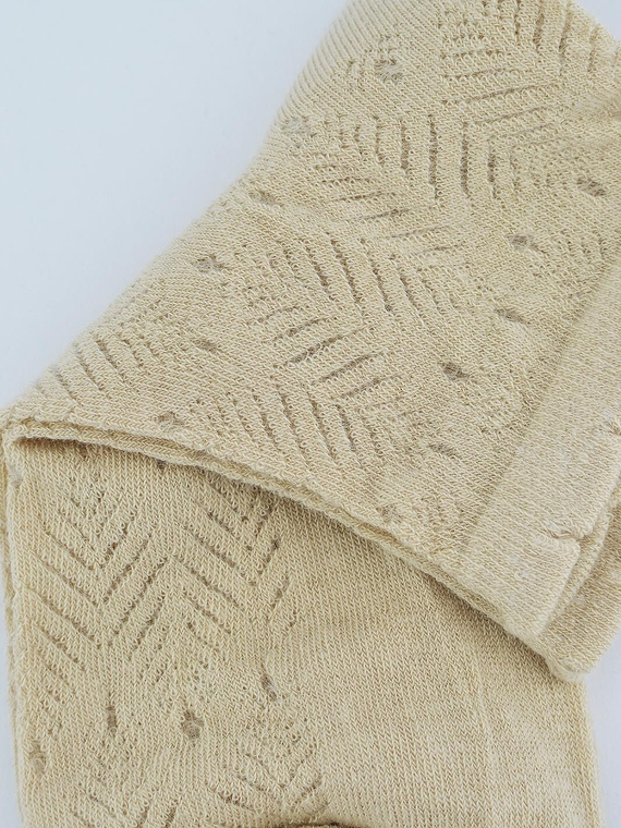 SB118 Jacquard Leaf Noviti Socken – Beige