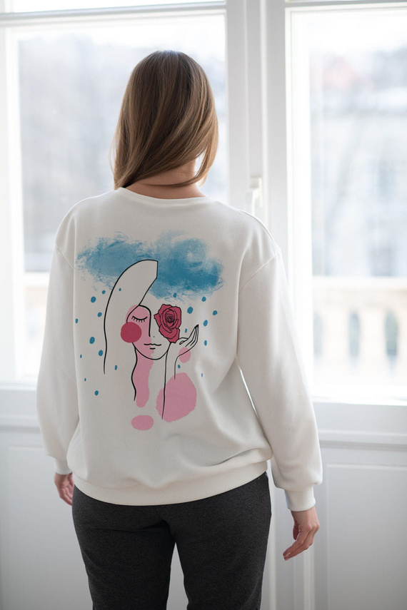 MilkItEasy! Cremefarbenes Still-Sweatshirt von Milk&Love mit Aufdruck