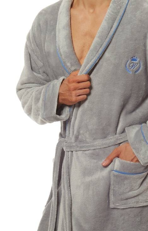 2111 Luca Herrenbademantel L&L - grau