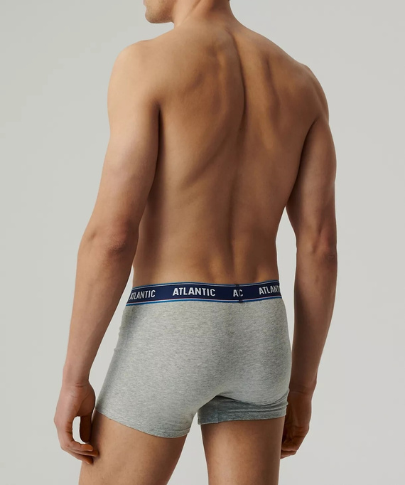 3MH-214 Atlantic Herren Boxershorts 3er-Pack Marineblau-Koralle-Smaragd