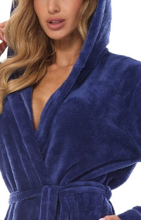 2412 Night Langer Damenbademantel L&L – Marineblau