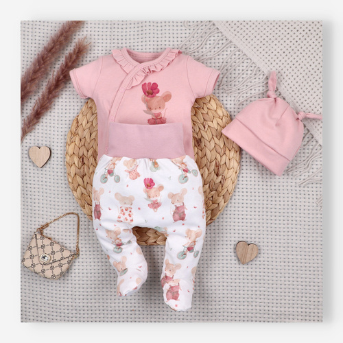 Nini Baby-Halbstrampler Little Mouse 100% Bio-Baumwolle – Made in Polen