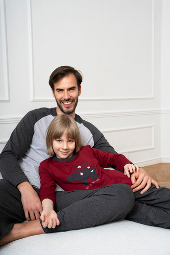 Morten Schlafanzug für Jungen Italienische Mode burgundy/c.melanÅ¼ 