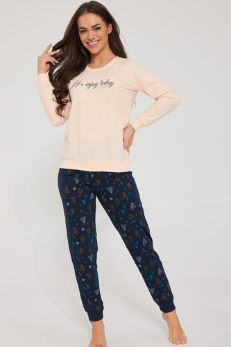 Cornette Enjoy 2 671/486 Damen-Pyjama 100% Baumwolle mit langer Hose
