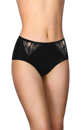 58 Modo schwarzer Slip – Mikrofaser, Spitze vorne, lasergeschnitten