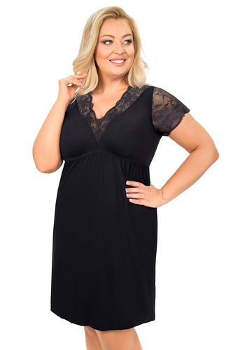 Damen-Nachthemd Sonia Donna aus Viskose mit Spitze | V-Ausschnitt | Kurzarm