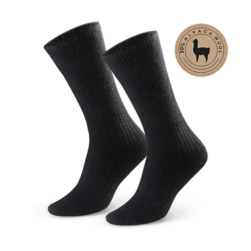 Art.044 Alpaka Damen Wollsocken Steven - 013 schwarz