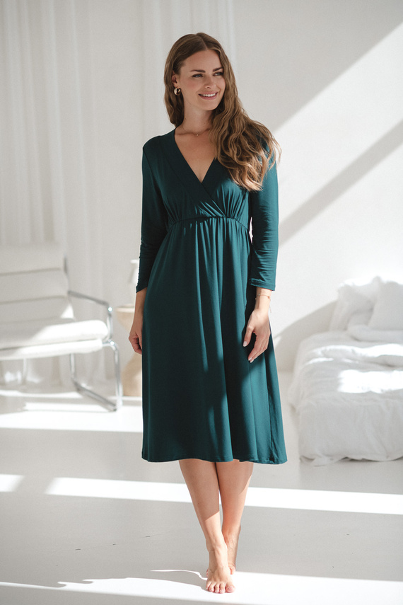 Bambus Still- und Umstandsnachthemd Star Light – atmungsaktiv, feminin, ideal für Klinik und Stillzeit