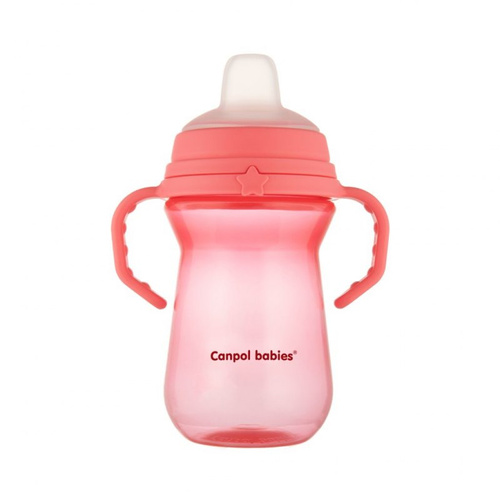 CA56/615PIN FirstCup Canpol Babybecher mit Silikonschnabel, rosa