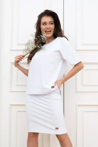 Alta Kurzarmbluse Italian Fashion - weiß