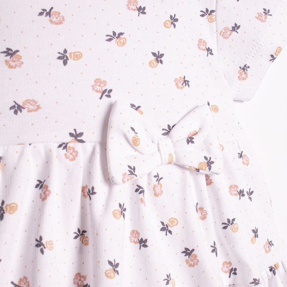 Nicol 220159 Baby Kleid-Body Mädchen Baumwolle Blumen mit Volans