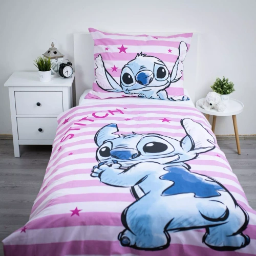 Pościel Lilo i Stitch JF24 140x200 rosa Sterne 100% Baumwolle