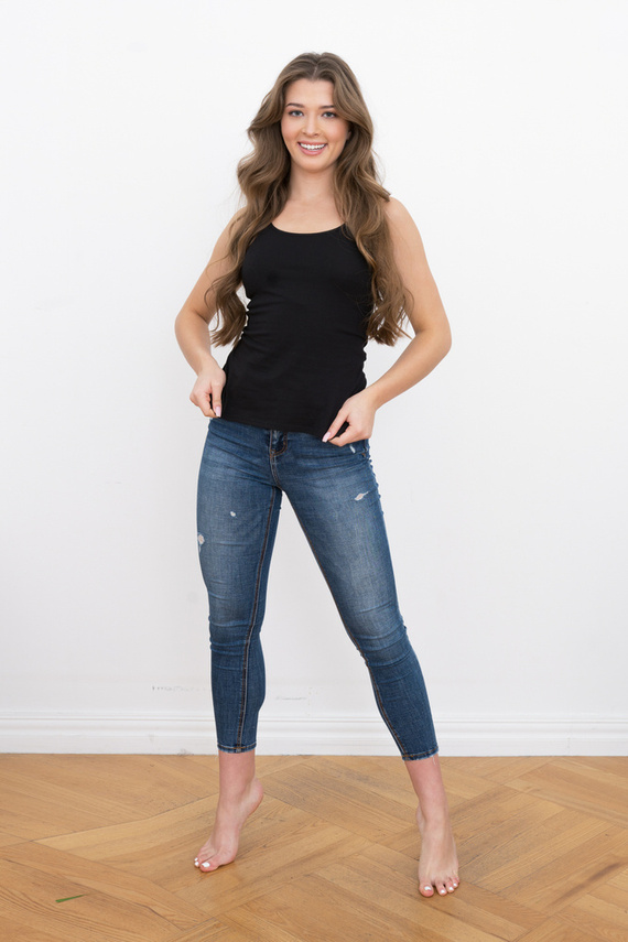 Ibiza Women's breitschultriges Hemd Italian Fashion- schwarz