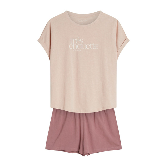 Damen-Pyjama 44487 Emela Henderson – 100% Baumwolle, Kurzarm, Shorts, Regulierung