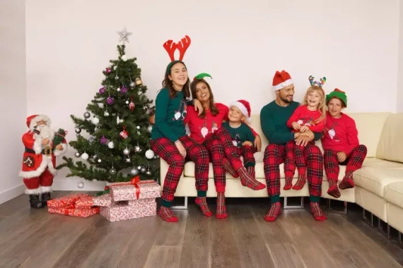 Narvik Herren Schlafanzug mit langen Ärmeln, lange Hose Italian Fashion- grün/print