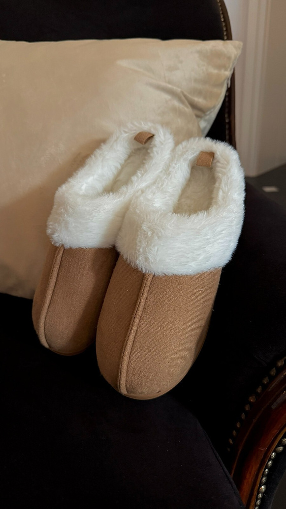 Sensis Sanna Damen Hausschuhe aus Wildleder mit Fell und Gummisohle