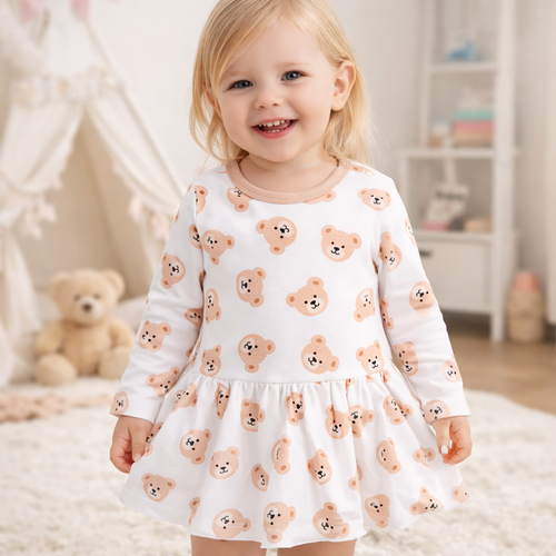 ABN-5362 Sweet Bears Nini Kleid aus Bio-Baumwolle