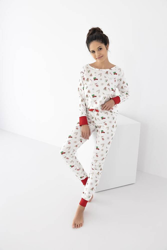 Samantha Sensis Damen Schlafanzug -ecru