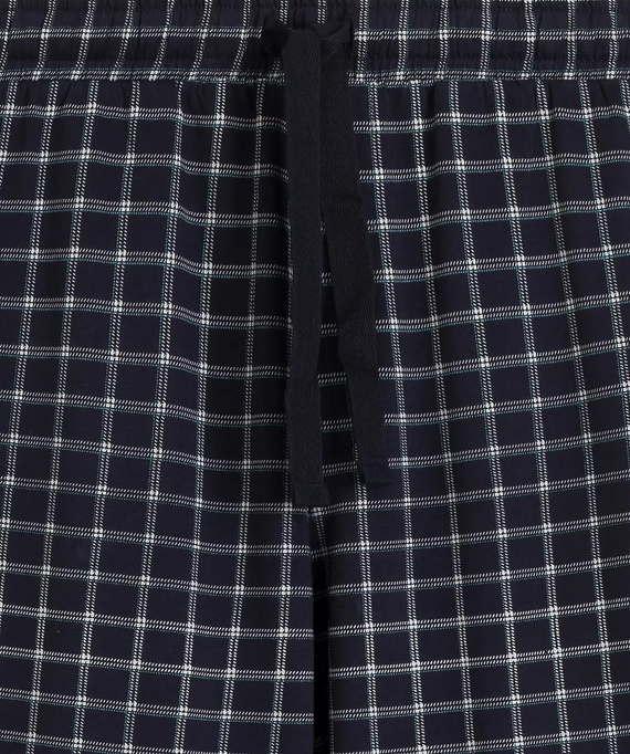 Atlantic NMP-404 Herren-Pyjama 100% Baumwolle Lange Hose kariert Navy