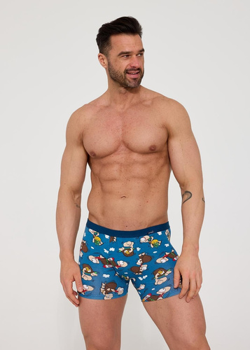 Cornette Tattoo 280/258 Chillout 2 – blaue Herren-Boxershorts aus Baumwolle