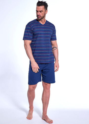 330/48 Verschiedene Herren-Kurzarmpyjamas, Cornette-Shorts, Marineblau