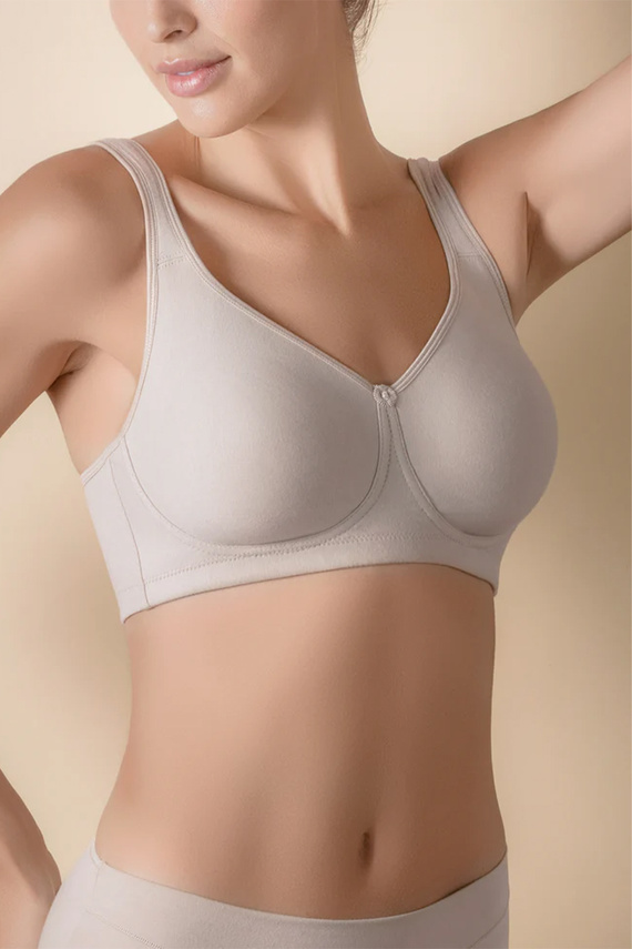 Selene Hellen Baumwoll-BH ohne Bügel, beige, weich, bequem