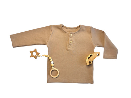 Langarm-Polobluse für Jungen, braun BL14951 – elegant und bequem