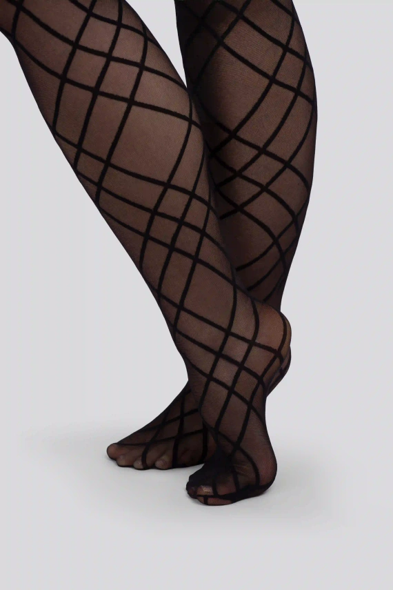Damenstrumpfhose Mona Grid 30 DEN Queen Size – elegantes Netz