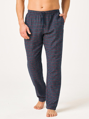 Herren-Pyjamahose Key MHT 406 schwarz, Flanell, 100% Baumwolle