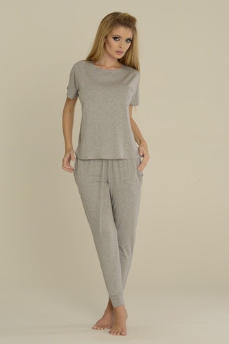 524 Paula Damen Schlafanzug De Lafense - hell melange
