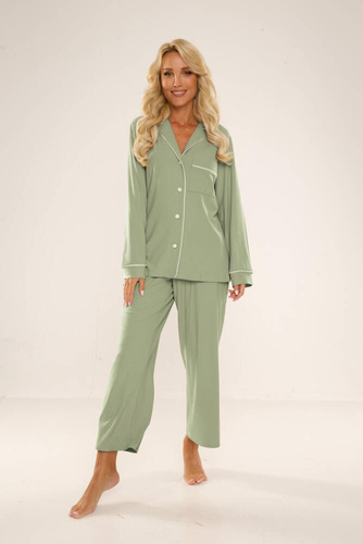 727 Freya Damen Schlafanzug Forex - Erbse