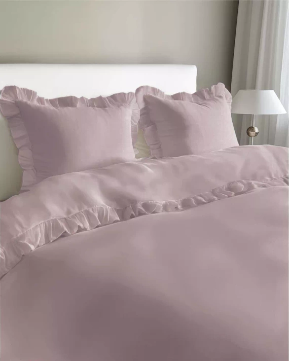 Pure 23 Einfarbige Baumwollbettwäsche Detexpol rosa