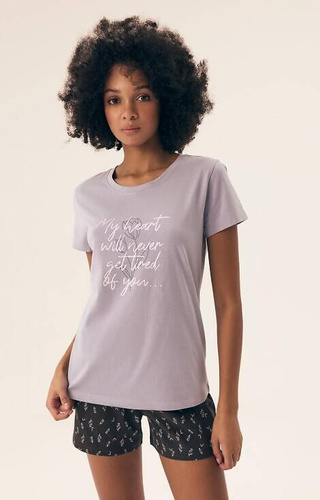 42893 Naturaleza Damen-Pyjama Henderson – Lavendel