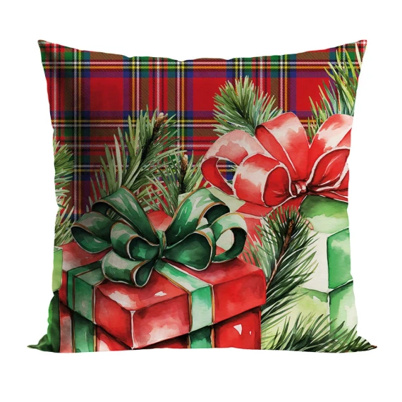 PBN284 Geschenke Weihnachtskissenbezug Marquisette rot