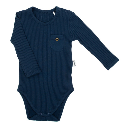 219097Willy Nicol Baby-Body aus Baumwolle, Marineblau, gestreift – Langarm