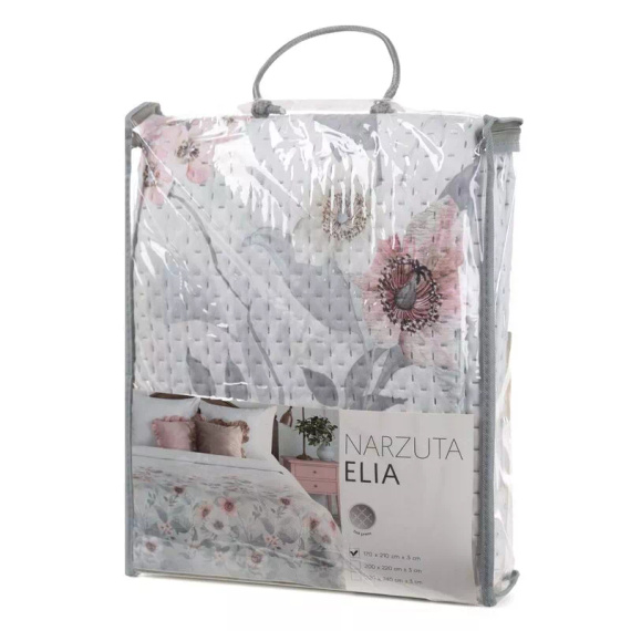 Narzuta Elia Silber Eurofirany Steppdecke Dekorativ Polyester