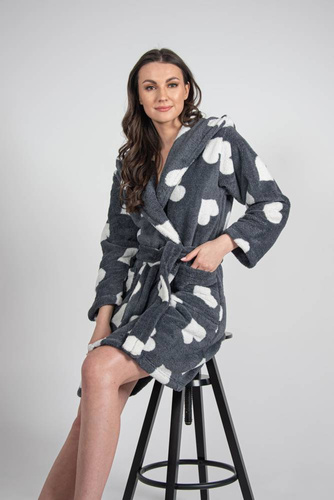 671 Hearts Kurzer Morgenmantel für Frauen Forex - graphit