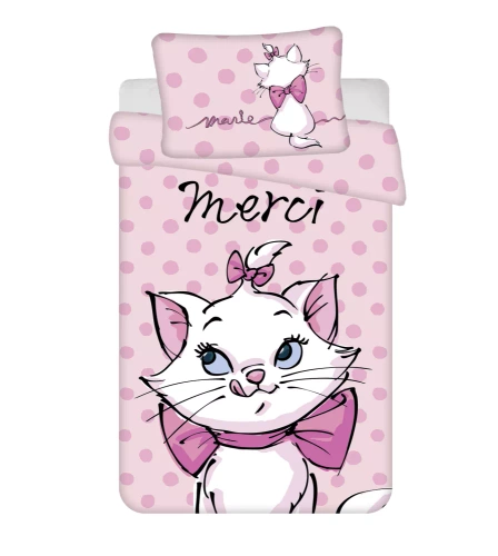 Marie Cat Merci Baumwollbettwäsche für ein Bett von Jerry Fabrics, rosa