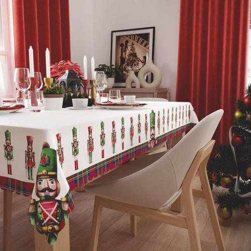 PBN279 Nussknacker Weihnachtstischdecke Marquisette