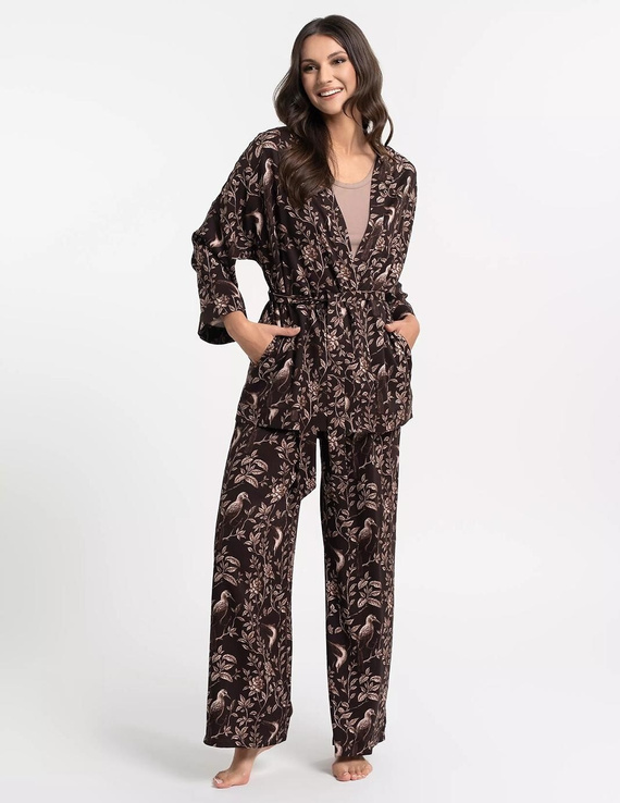 Moraj PDSZ3400 Damen Morgenmantel cappuccino – 100% Viskose