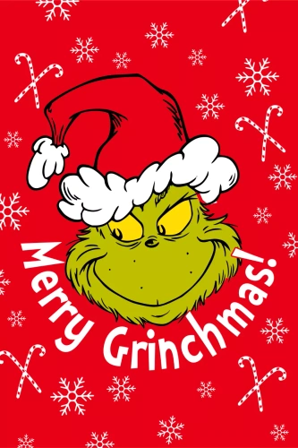 Kuscheldecke Grinch Merry Grinchmas 100x140 Rot Mikrofaser Jerry Fabrics
