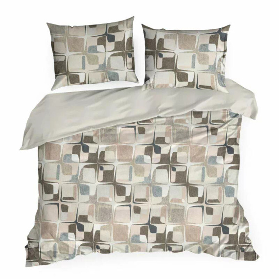 Frühling 36 Geometrie Satinbettwäsche Eurovorhänge Beige