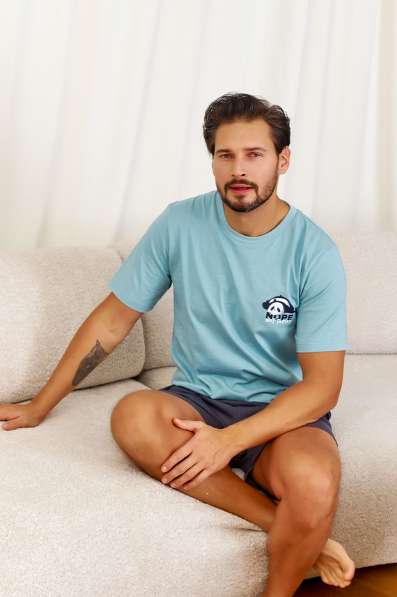 7232 Doctor Nap Herren-Pyjama – Eisblau